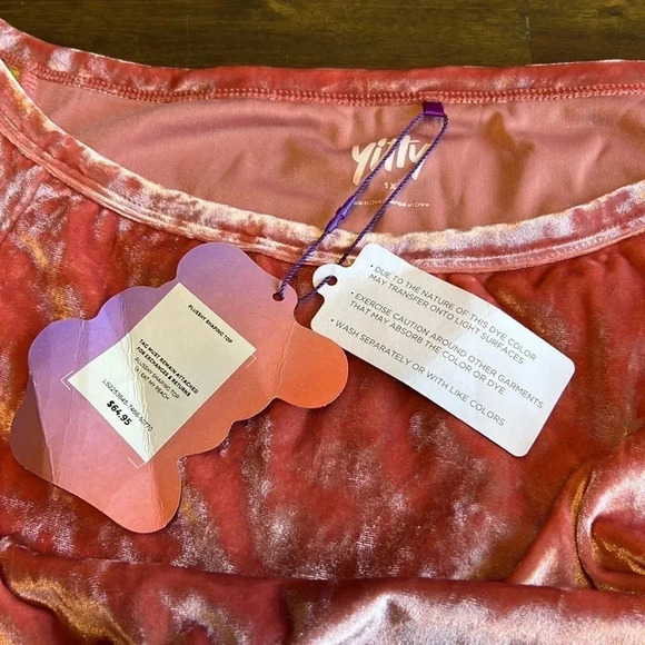 Yitty Plusshy Shaping Top Pink Velour Velvet Crop Top Long Sleeve 1X Barbie - Picture 4 of 10